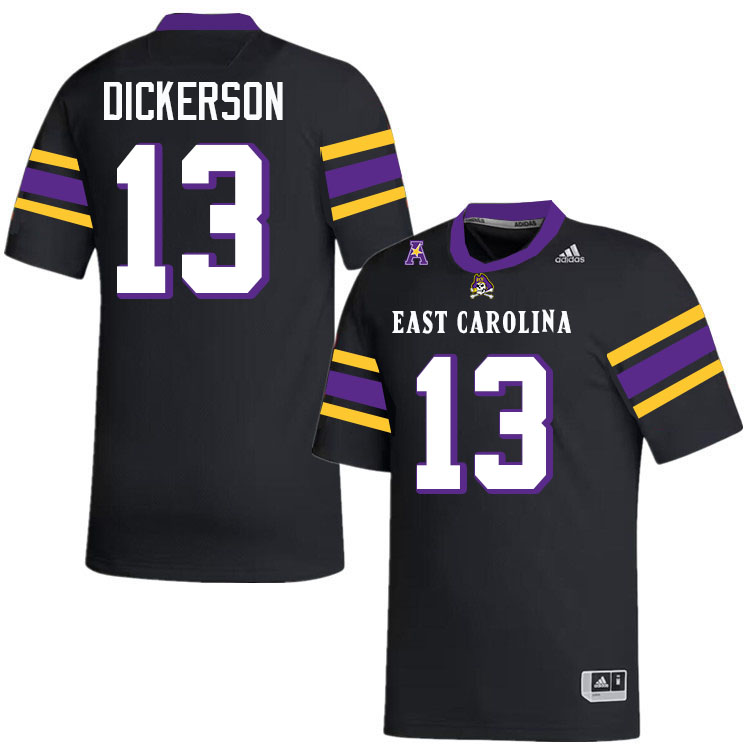 #13 Jason Dickerson East Carolina Pirates College Football Jersey Stitched-Black